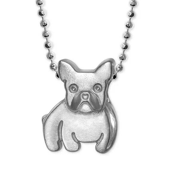 Alex Woo Sterling Silver French Bulldog Pendant Necklace Designer Frenchie Dog - Picture 5 of 16